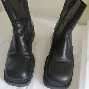 Women's Silpa Black Leather Ankle Boots size 9